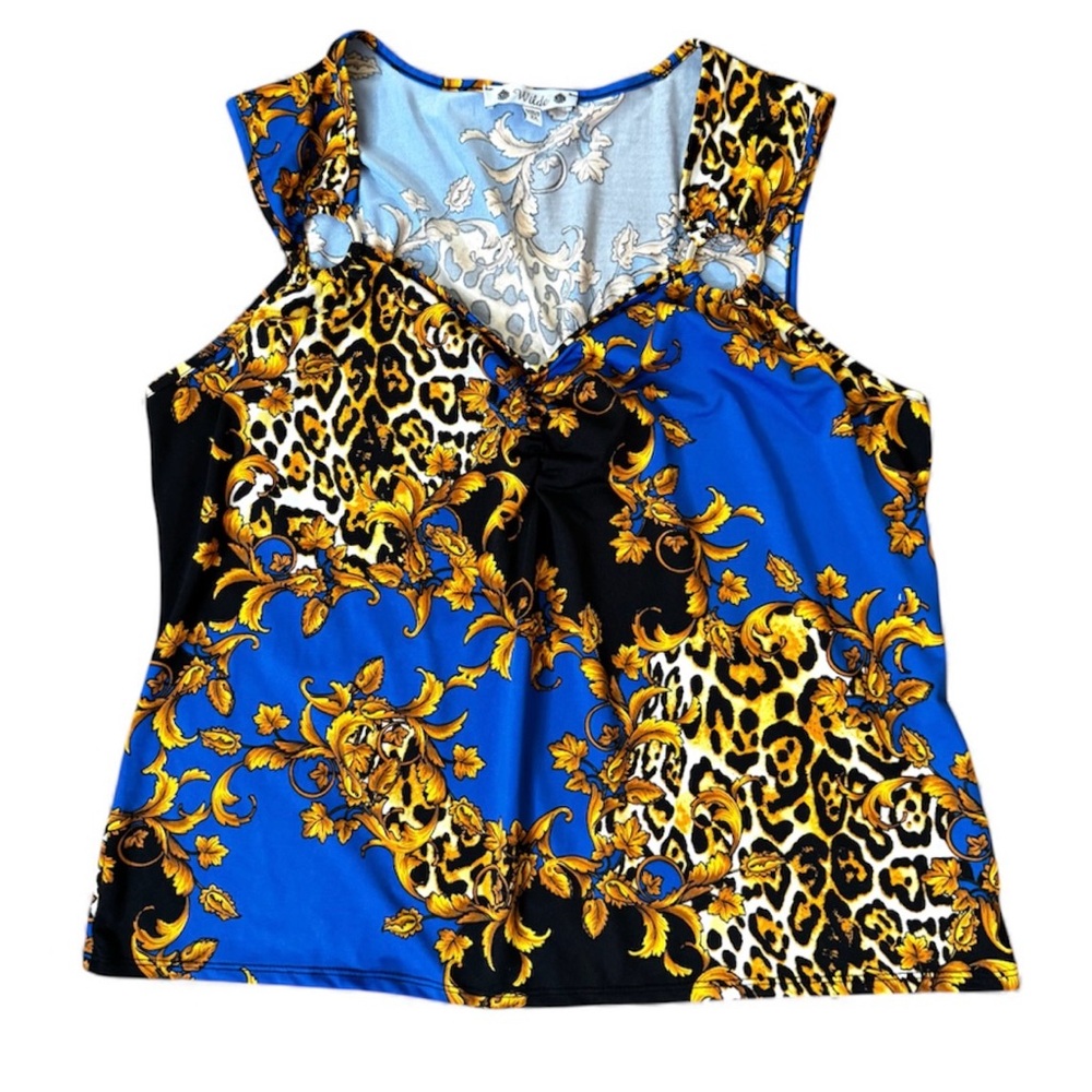 WILDE tank top (Versace-style print), plus size 2X
